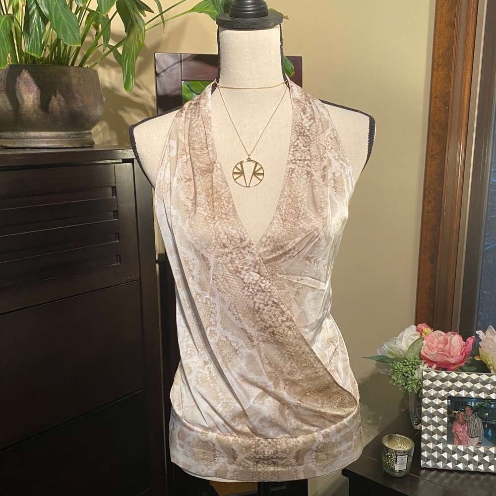 Whbm Halter Style Top W/ Snake Pattern - image 1